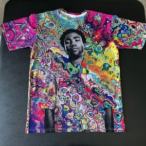 Trippy Rainbow Tie Dye Childish Gambino Donald Glover Funny Rapper Shirt (XS)